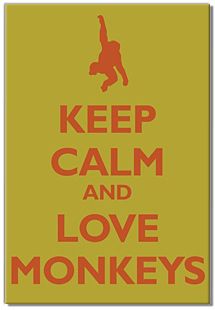 KEEP CALM and love monkeys funny fridge magnet  