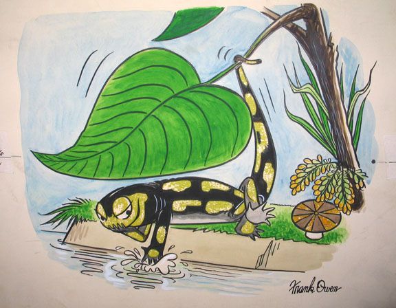 ORIG 1940 SALAMANDER COMIC ART DRAWING PROOF FRANK OWEN  