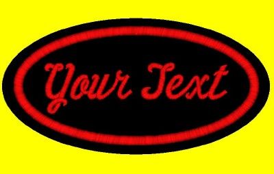 Custom Embroidered Name Patches Tags FELT OVAL Badges Motorcycle 