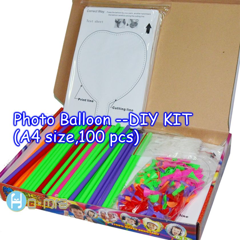 personalized Photo Balloons DIY kit (100 sets) 18cm A4  