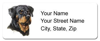 Rottweiler Return Address Labels #2   Personalized  