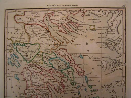 Graecia Antiqua 1821 Clark & Souter Greece old color  