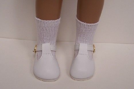 WHITE Solid T Strap Tstraps Doll Shoes FOR 16  17 Sasha♥  