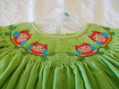 Claire Charlie Corderoy Owl Smocked Pant set EUC 3t  