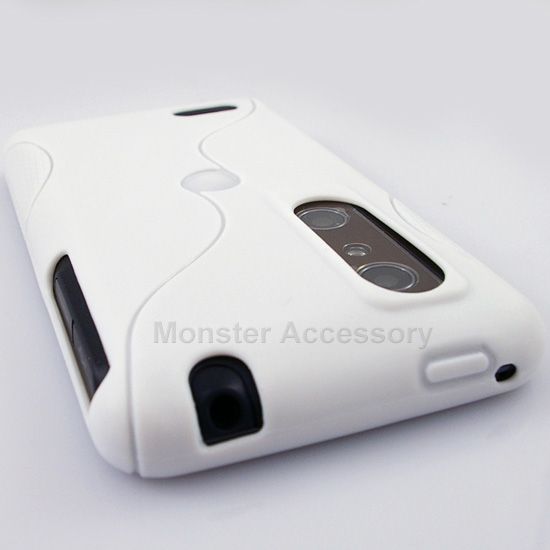 White Softgrip Hard Case Snap On Cover For LG Thrill 4G  