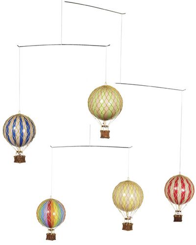 Hot Air Balloon   Hanging Mobile   Primary Colors  