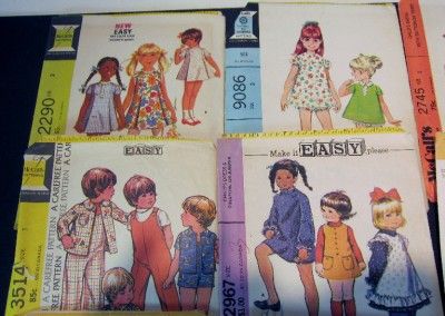 Sewing Patterns 12 Vintage McCalls retro 1960s 70s children 1 3 