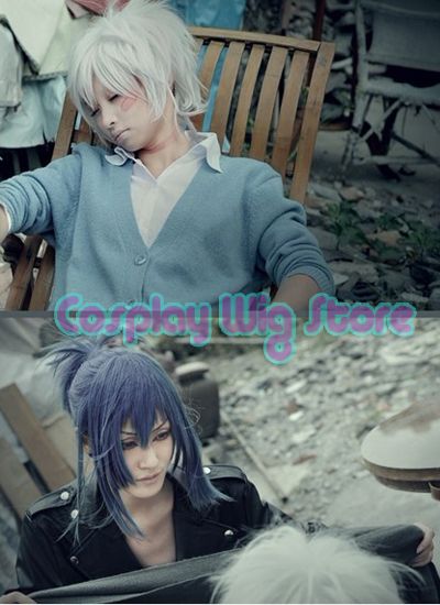 Future City NO.6 Nezumi & Shion Cosplay Short Mixed Blue & White Hair 