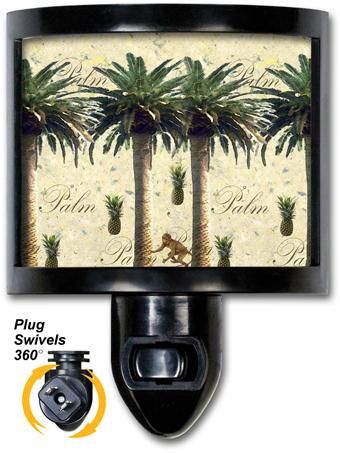 Tropical Island Palm Tree Bathroom Bedroom Night LIght  