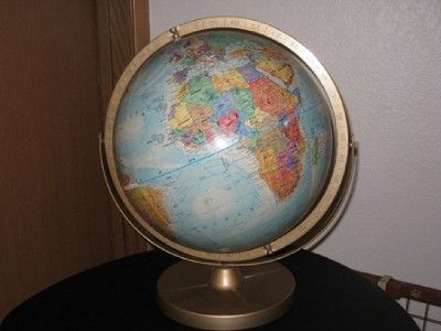 Vintage Reploge World Nation Series 12 inch Globe on Metal Stand made 