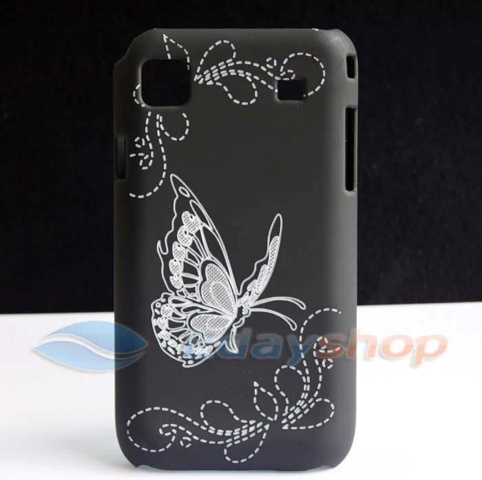 laser carved butterfly hard back skin case cover skin for samsung 