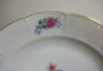 Czechoslovakia China Dinner Plate Basket Weave & Basket Of Flower 