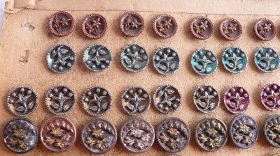   extremely rare original victorian button card 260 metal (s2100)  