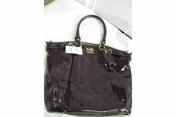 NWT COACH MADISON LINDSEY PLUM LEATHER LARGE HANDBAG SATCHEL 18627 