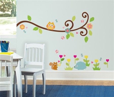New SCROLL TREE BRANCH WALL STICKERS Branches & Leaves Decals Baby 