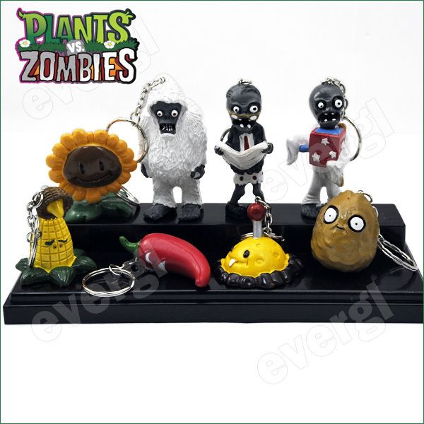 New Plants Vs Zombies Funny Action Figure Toy 8PCS Set Rare 1.5 3 