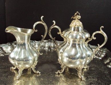 Reed&Barton Winthrop 3 piece Silver plated Tea Set & complementary 
