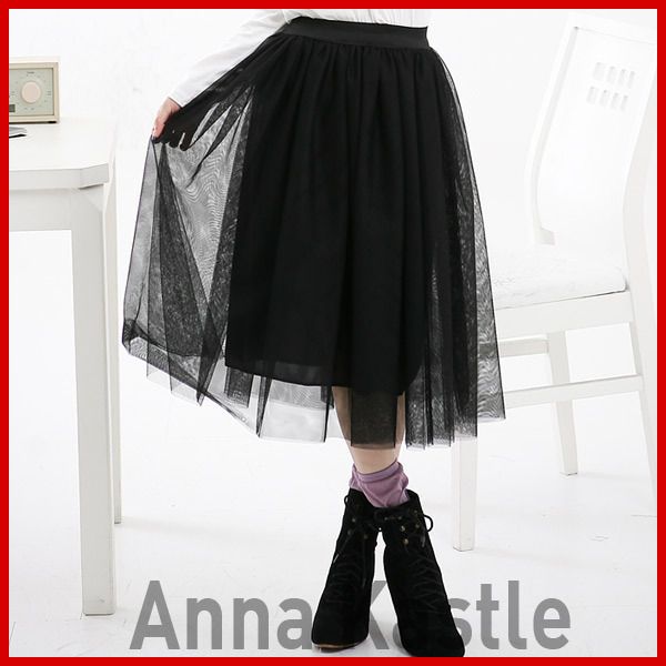 New Womens Romantic Punk Mesh Layers Skirt size S   M  
