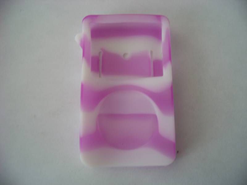 iPod Classic 5G 30GB 5th Gen Silicone Skin Purple White  