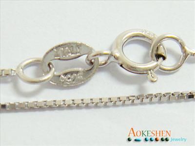 17.7 inch = 45cm ITALY Sterling Silver BOX Chain Ladys Tiny Fine 