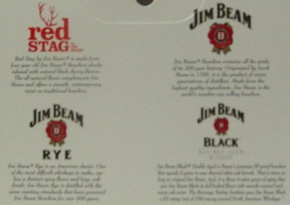 MINIS ~ JIM BEAM set of 4 SAMPLER PACK WHISKEY   NIB  