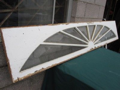 BIG ANTIQUE BEVELED FANLIGHT TRANSOM WINDOW ~ NICE ~  