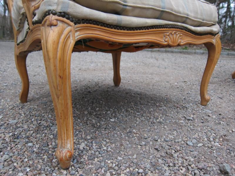 Pair of Louis XV Style Carved Fauteuils, Swedish  