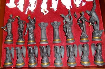 FRANKLIN MINT CHESS SET THE CHESS SET OF THE GODS E1644  