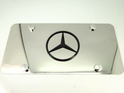 Mercedes Benz Black Logo Metal Chrome Polished Stainless steel License 