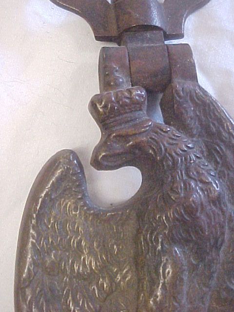 USED WWII ORIG GERMAN PARADE DRUM BRONZE EAGLE HANGER  