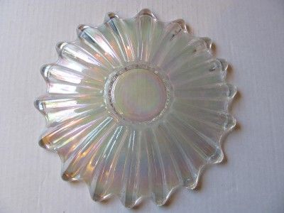 VTG FEDERALCRYSTAL IRIDESCENT GLASS PLATTER CELESTRAL  