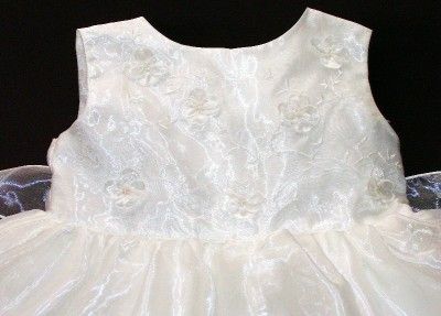 Baby Girls White Party Christening Dress 9 12 Months  