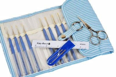 Gift SET TULIP ETIMO Cushion Grip Gold Pt CROCHET HOOKS  