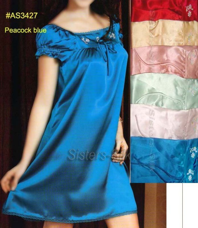 100% Silk Chemise/Silk Nighties/Silk Sleepwear●#AS3427  