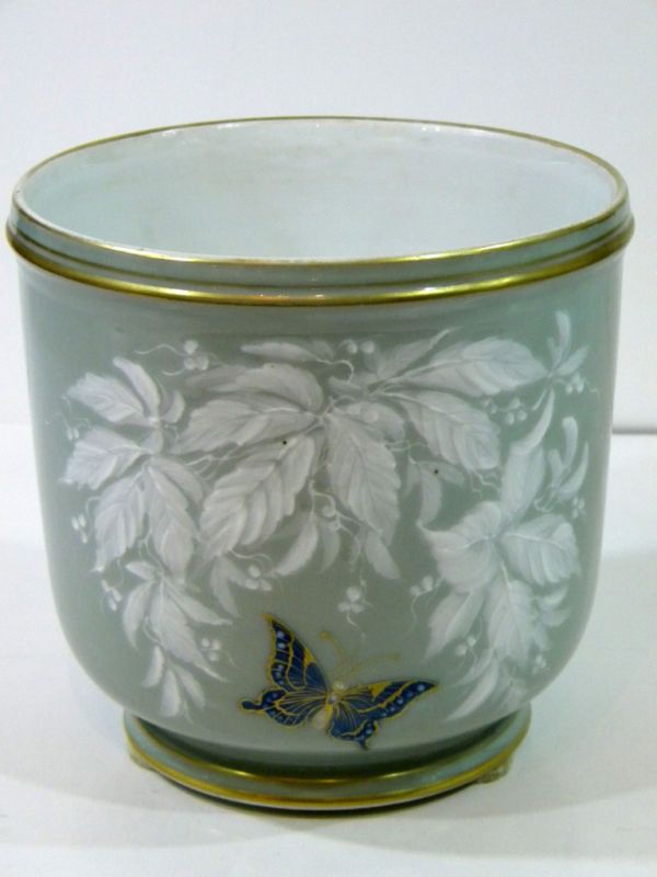 19th C Pate Sur Pate Cachepot Antique English Porcelain  