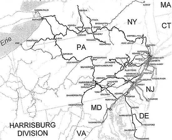 Norfolk Southern Harrisburg Division Track Chart On CD  