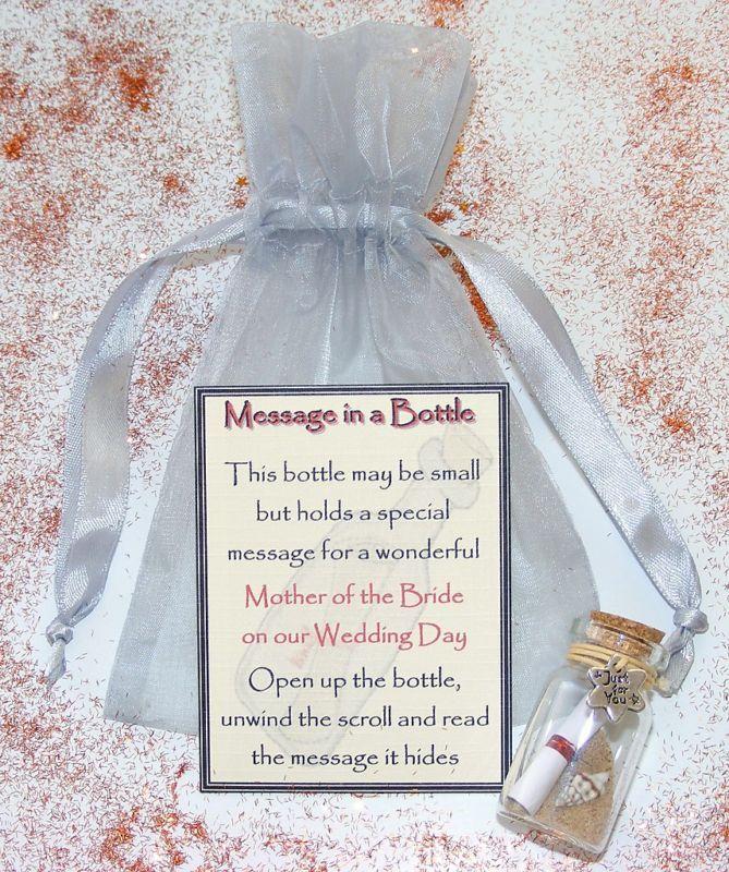 Personalised Mother of the Bride Message Bottle Gift  