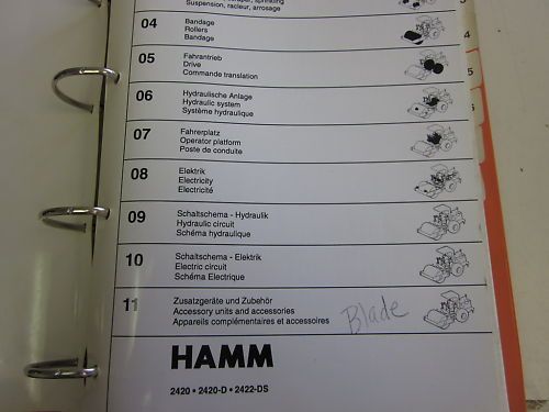 Hamm 2420 2420 D 2422 DS Roller parts catalog  