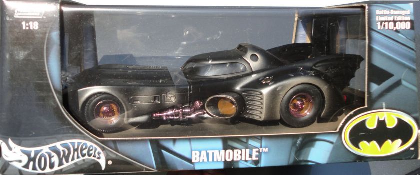 1989 ANTON FURST 118 BATTLE DAMAGED BATMOBILE #G3665 & PITTMAN 