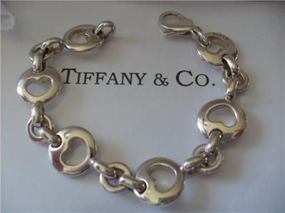 Tiffany & Co. Heart Link Sterling Silver Bracelet (c) 1999