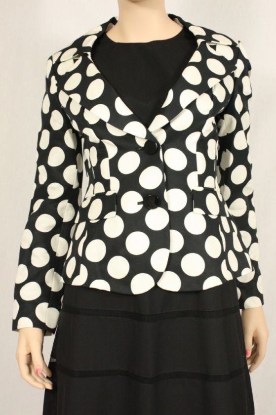 NEW ANNE KLEIN POLKA DOT BLACK WHITE JACKET BLAZER $395  