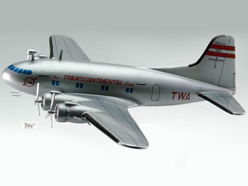 Boeing 307 Stratoliner TWA Wood Desktop Airplane Model  