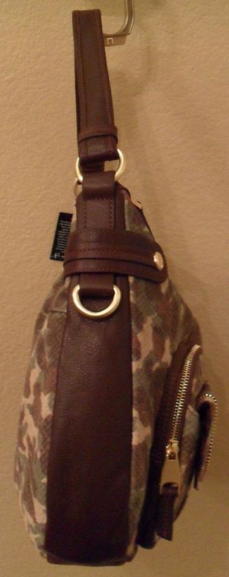 MAKOWSKY DINA SUEDE CAMO HOBO BAG  