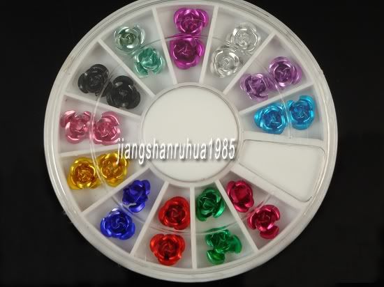 24pcs Metallic Rose Decoration For Nail Art  