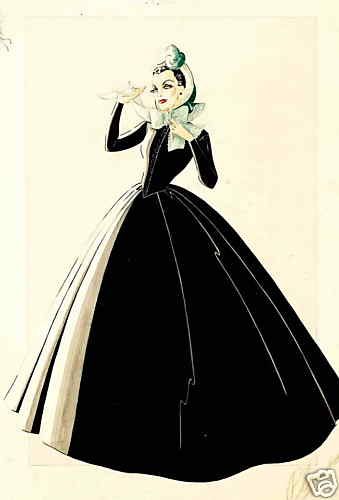   THE WIND  SCARLETT ORIGINAL GOWN SKETCH BY WALTER PLUNKETT B  