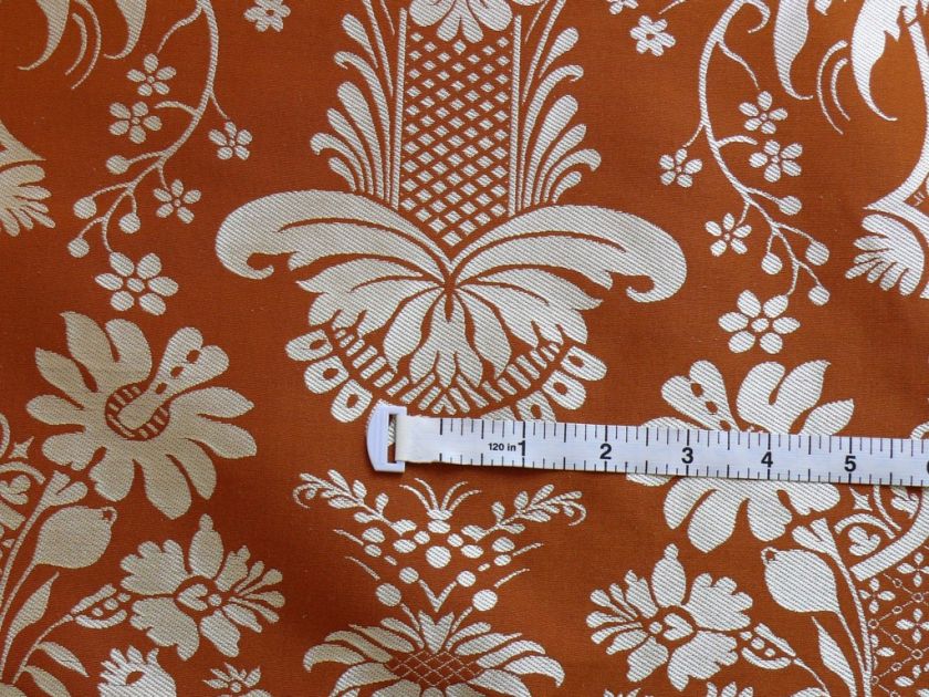 SCALAMANDRE CHIPPENDALE SILK JACQUARD TEAK CREAM BTY  