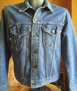 Vtg 70s Levis INDIGO DENIM DISTRESS JEAN JACKET 42  