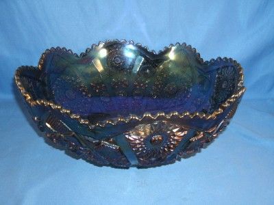 Vintage Imperial Hobstar Purple Carnival Glass 10 Bowl  