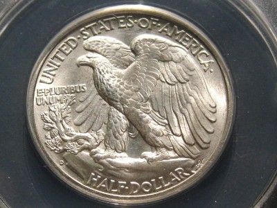 GEM 1942 D WALKING LIBERTY Half Dollar   MS65 ANACS  