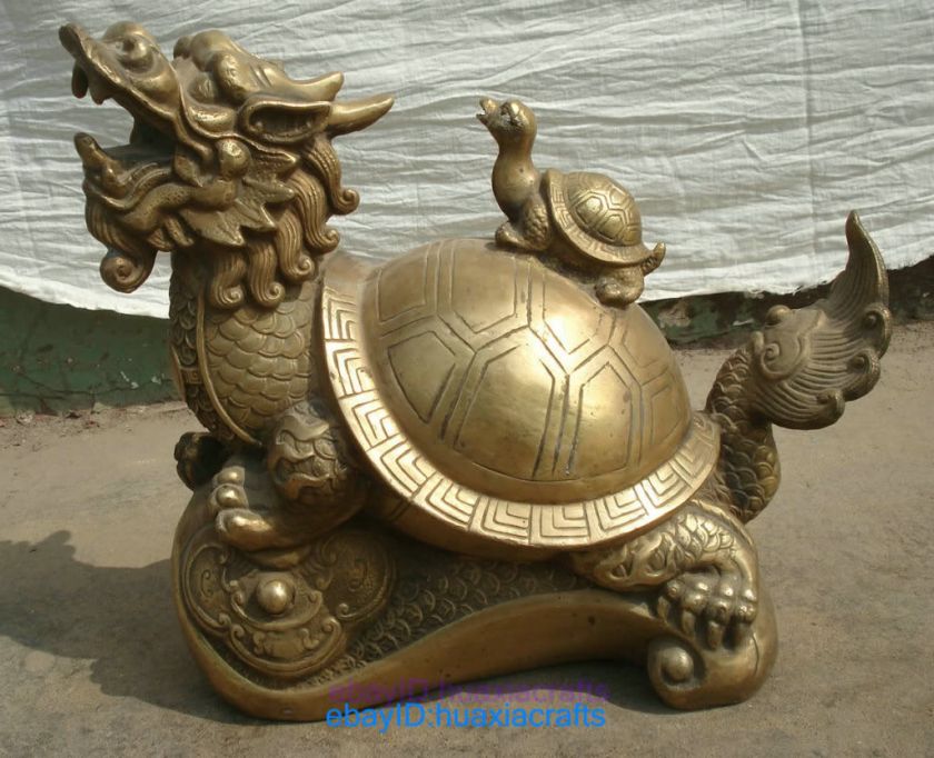 Bronze statue of the Chinese Dragon turtle beast Figure  